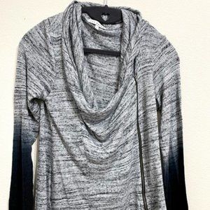 Red Haute L Asymmetrical zipper top long sleeves worn 2xs wear open or zipped